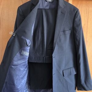 Pronto Uomo Platinum 40L × 32W Wool Navy Blue 2 Piece Suit